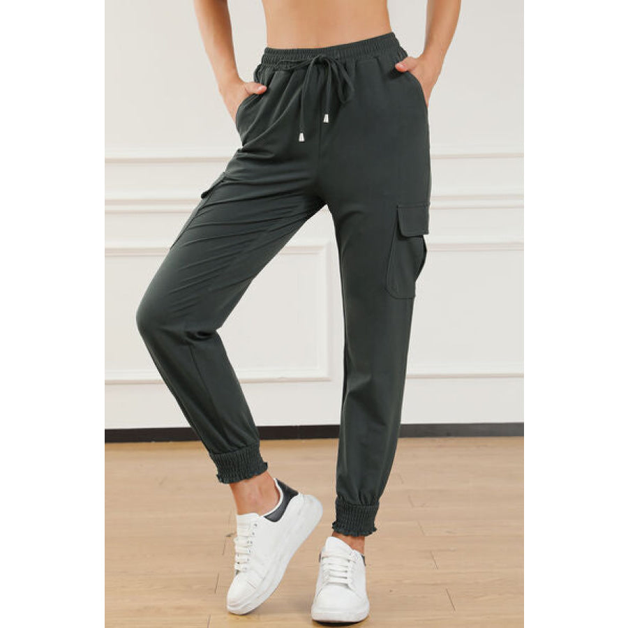 Drawstring High Waist Joggers With Pockets Clothing