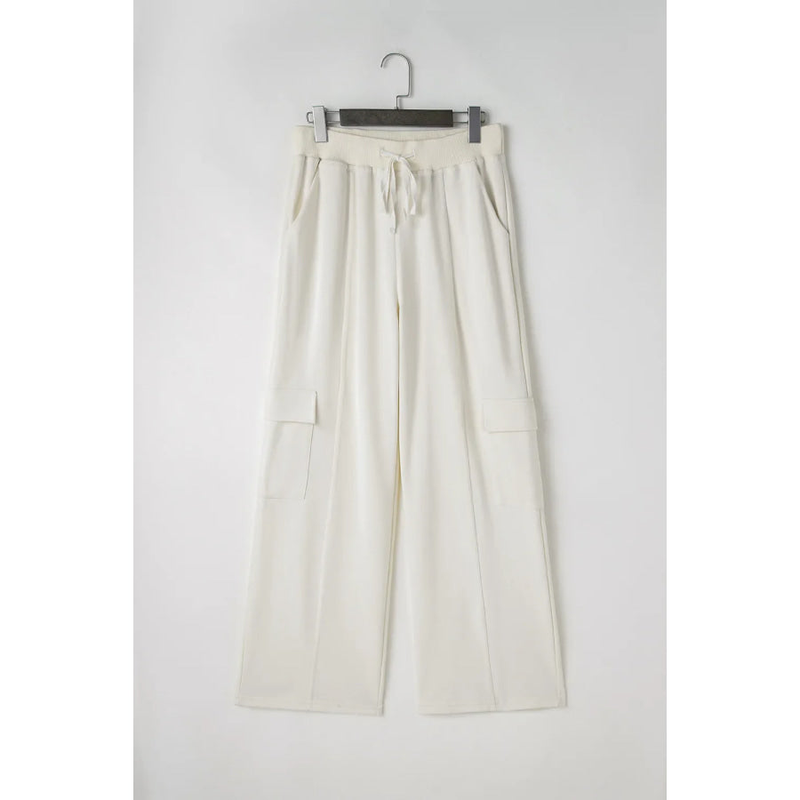 Drawstring High Waist Pants with Pockets Apparel and Accessories