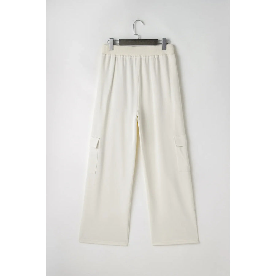 Drawstring High Waist Pants with Pockets Apparel and Accessories