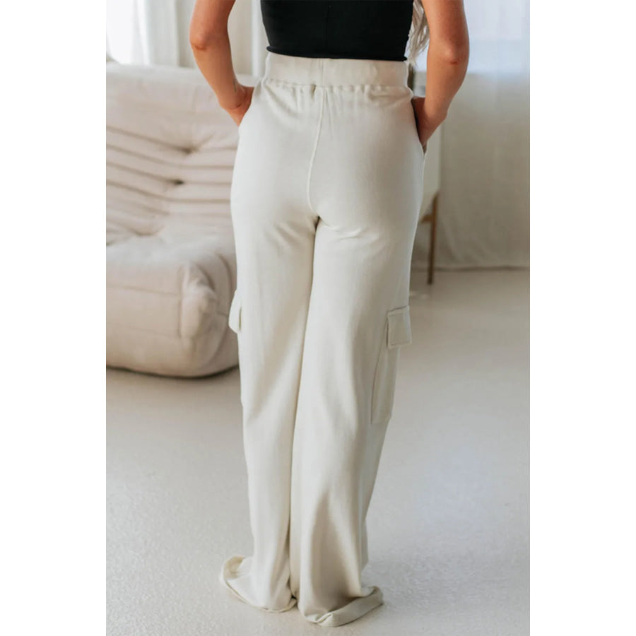 Drawstring High Waist Pants with Pockets Apparel and Accessories