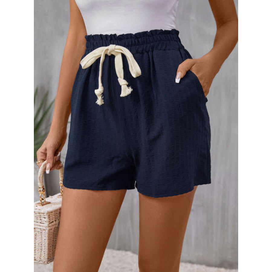 Drawstring High Waist Shorts Apparel and Accessories