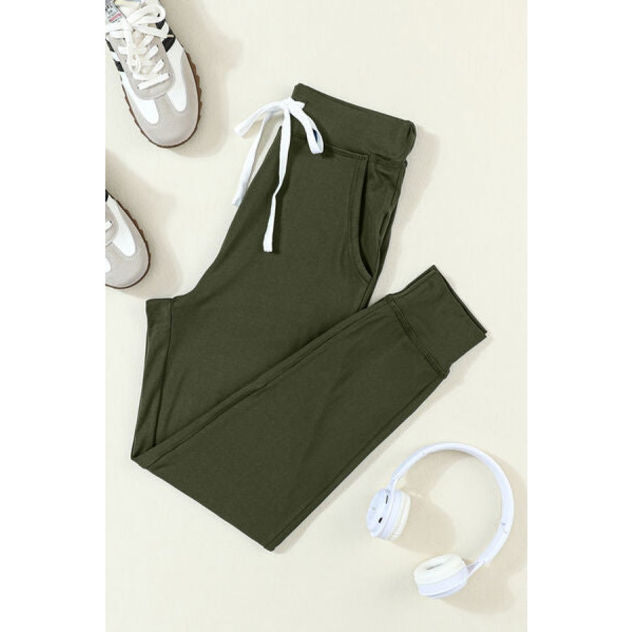 Drawstring Joggers with Pockets Apparel and Accessories