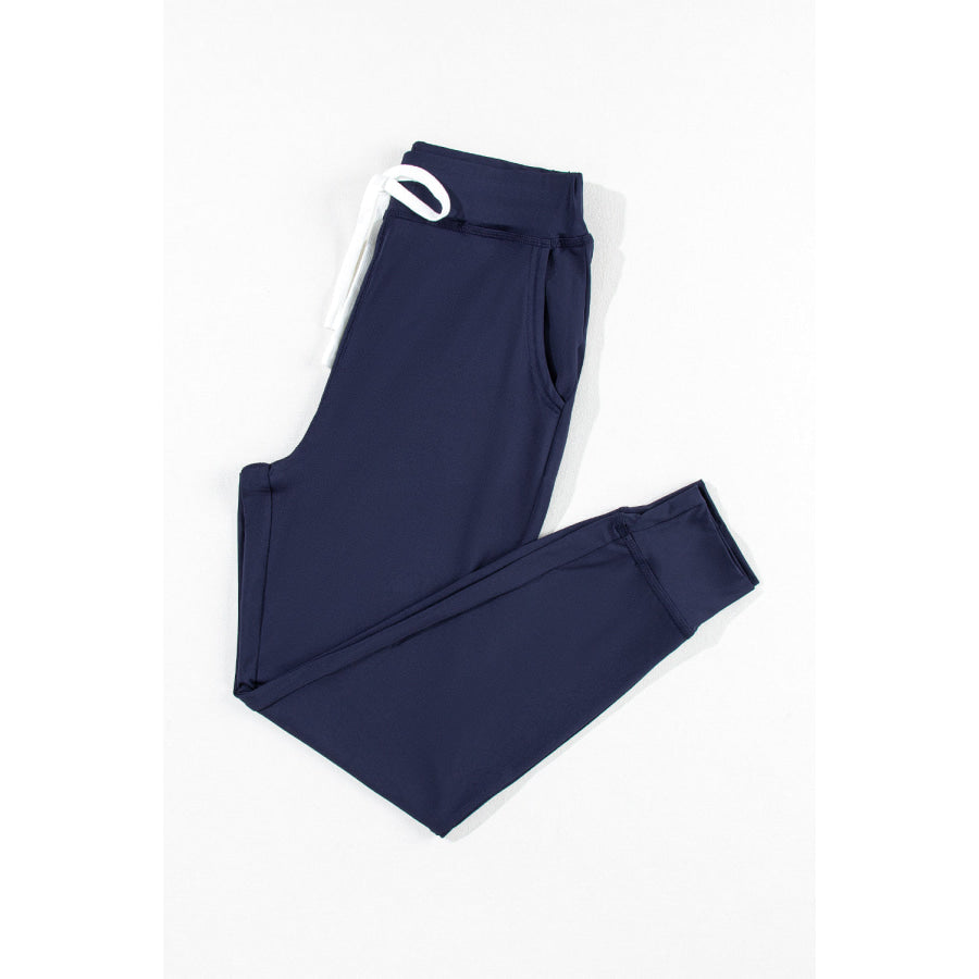 Drawstring Joggers with Pockets Dark Navy / S Apparel and Accessories