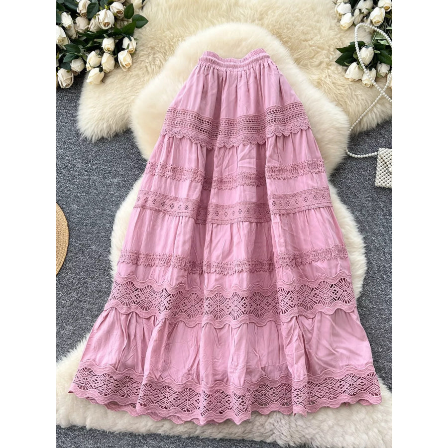 Drawstring Lace Tiered Skirt Apparel and Accessories