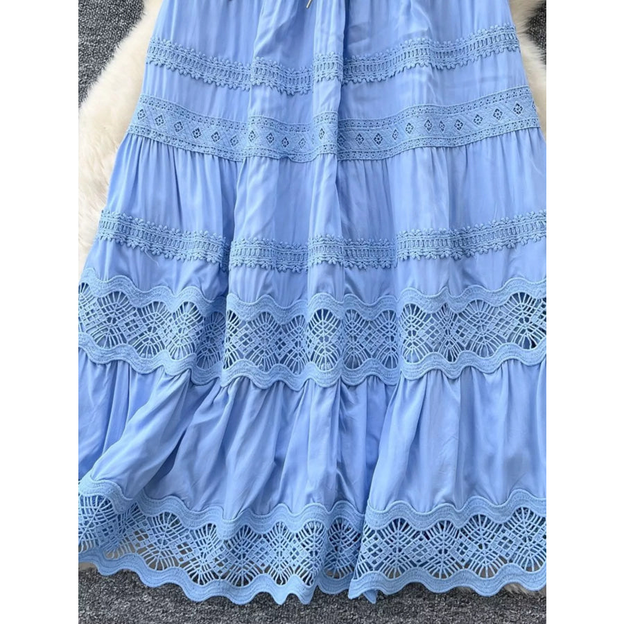 Drawstring Lace Tiered Skirt Apparel and Accessories