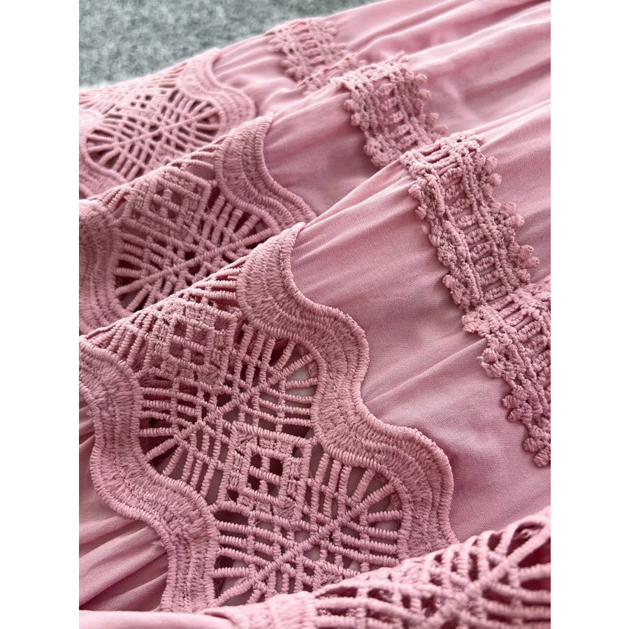 Drawstring Lace Tiered Skirt Apparel and Accessories