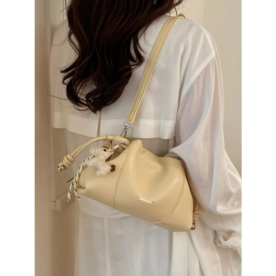 Drawstring Leather Crossbody Bag Apparel and Accessories