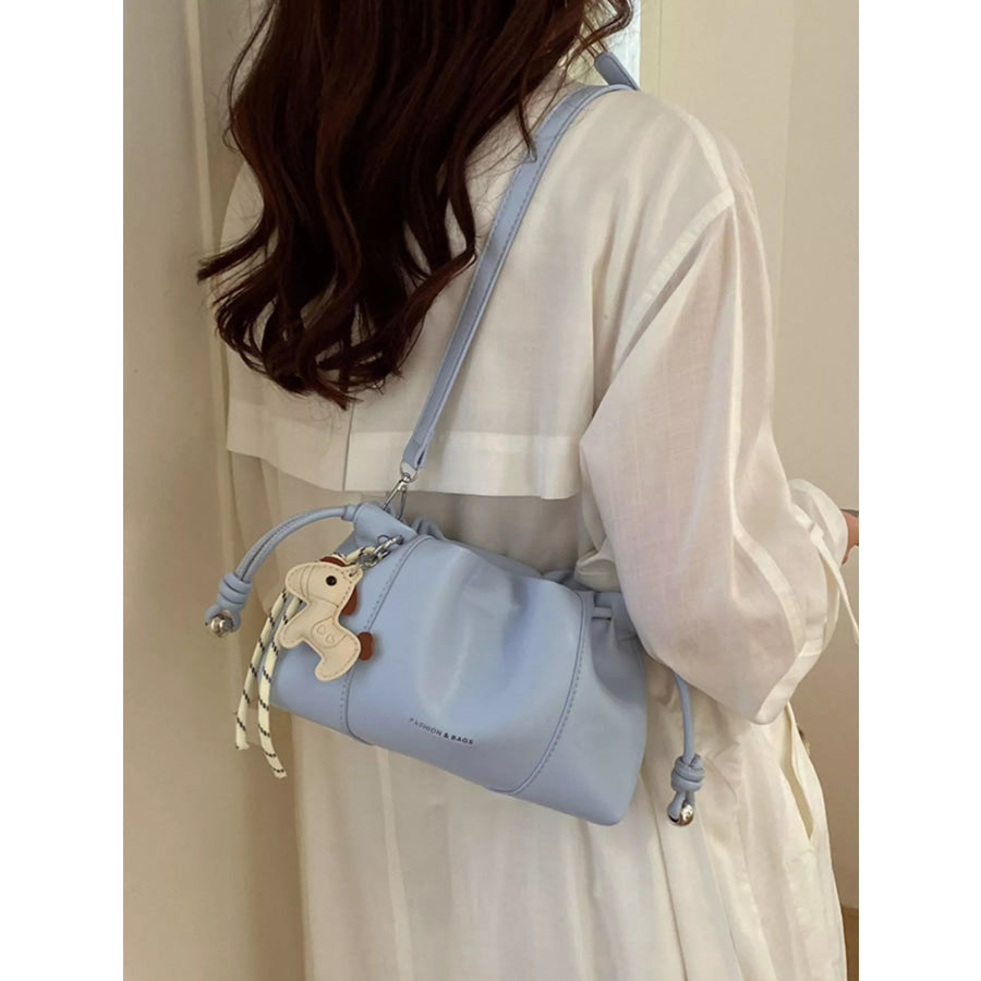 Drawstring Leather Crossbody Bag Apparel and Accessories