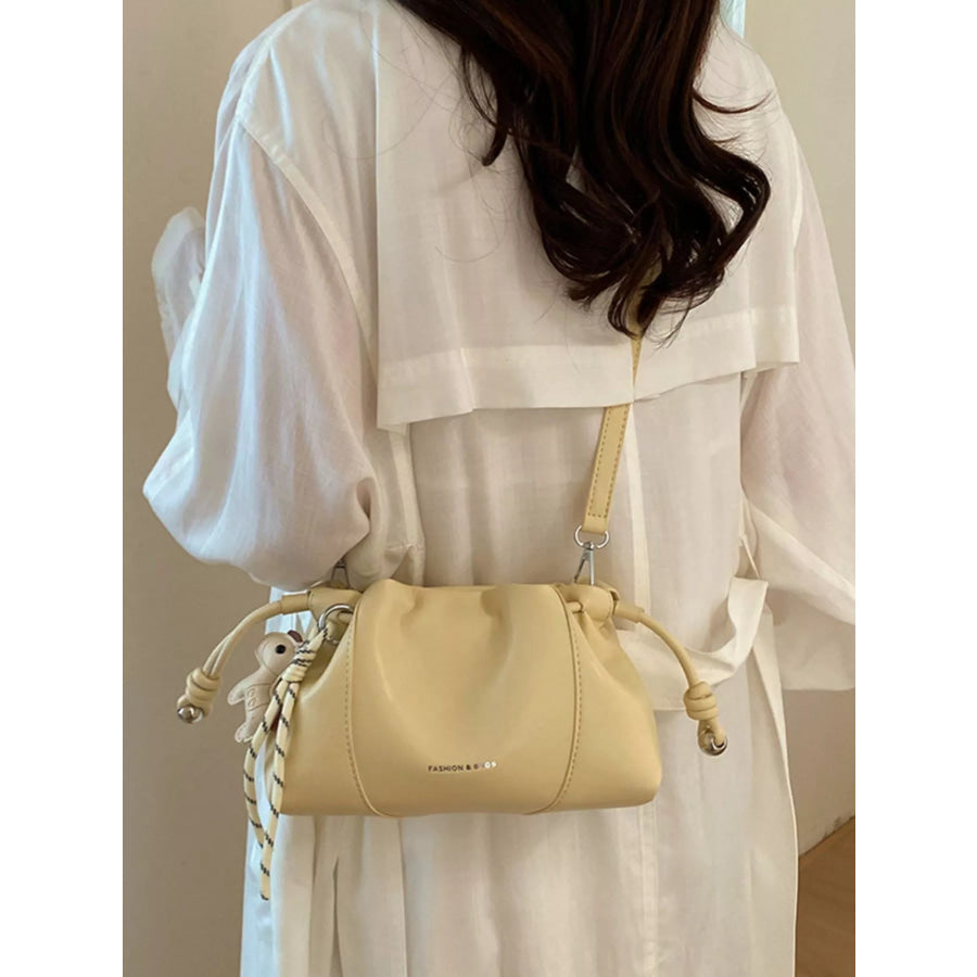 Drawstring Leather Crossbody Bag Apparel and Accessories
