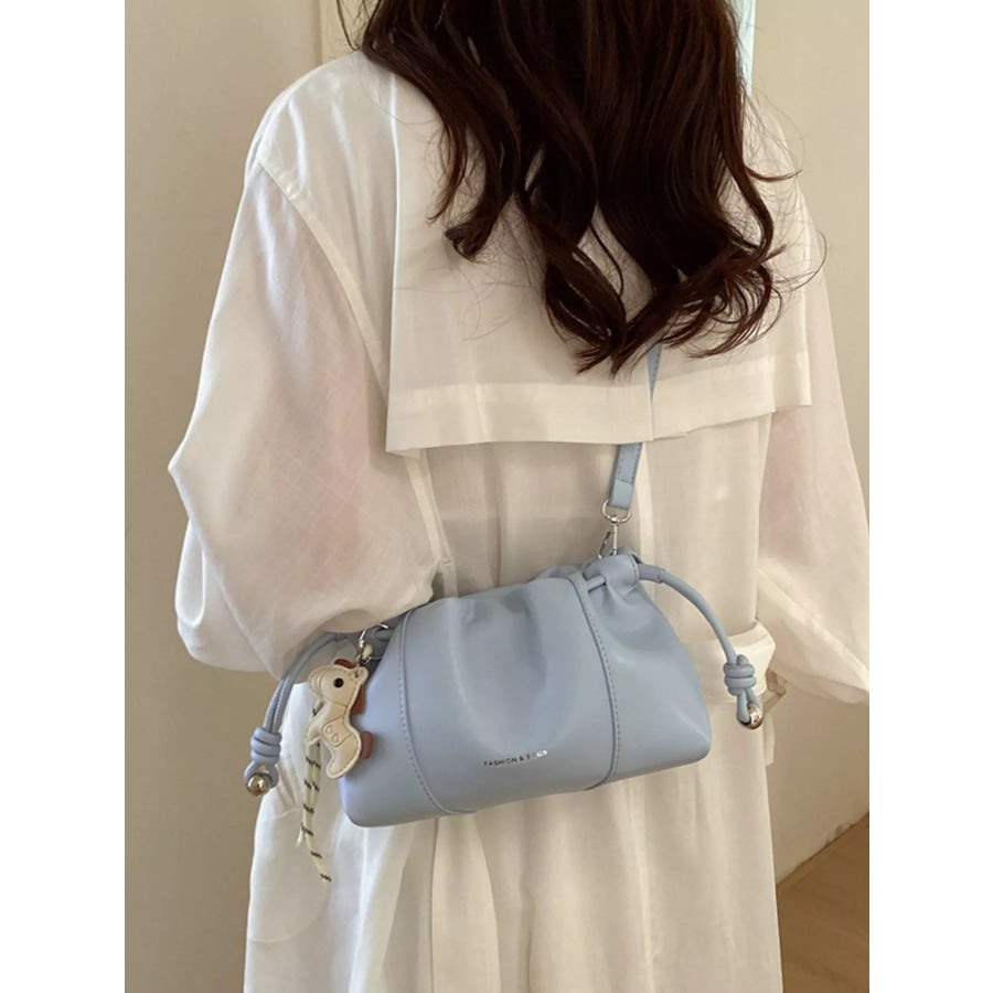 Drawstring Leather Crossbody Bag Apparel and Accessories