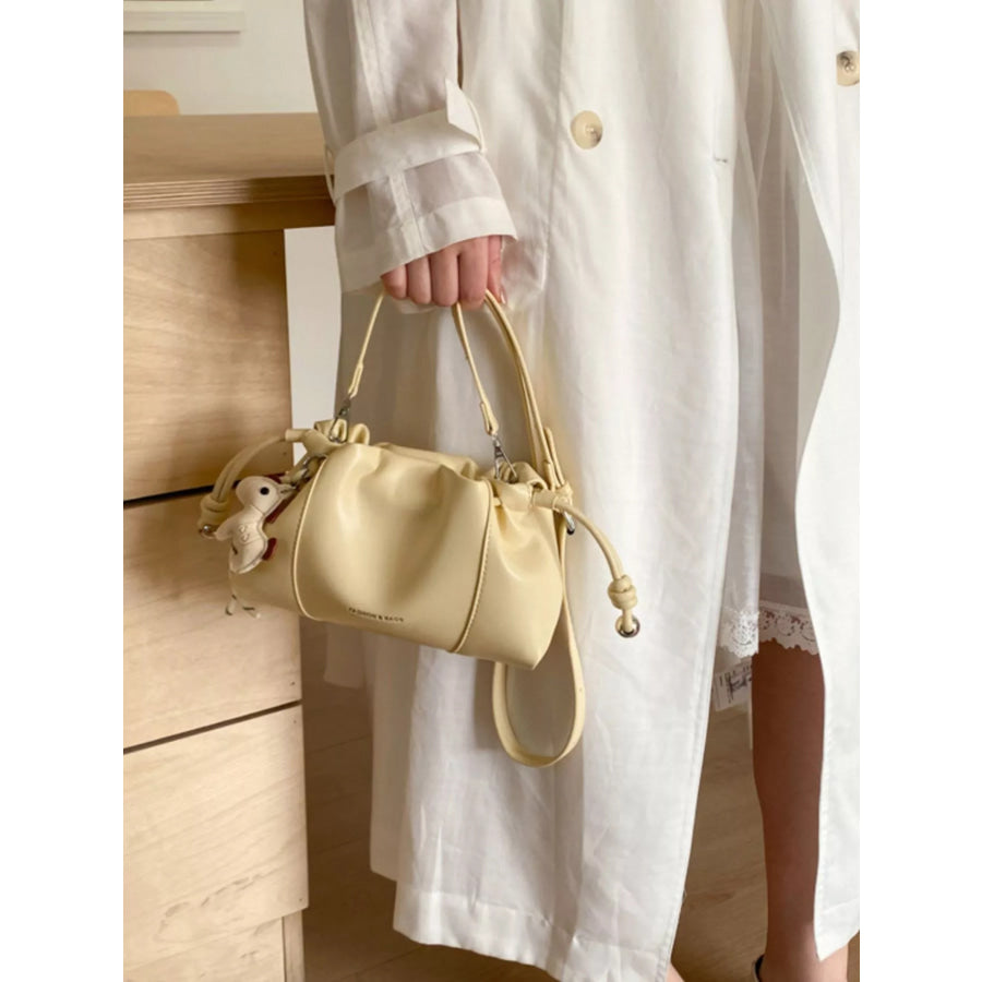 Drawstring Leather Crossbody Bag Apparel and Accessories