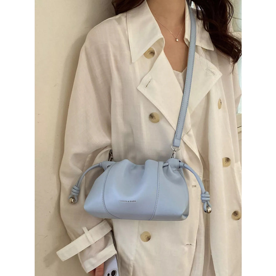 Drawstring Leather Crossbody Bag Apparel and Accessories