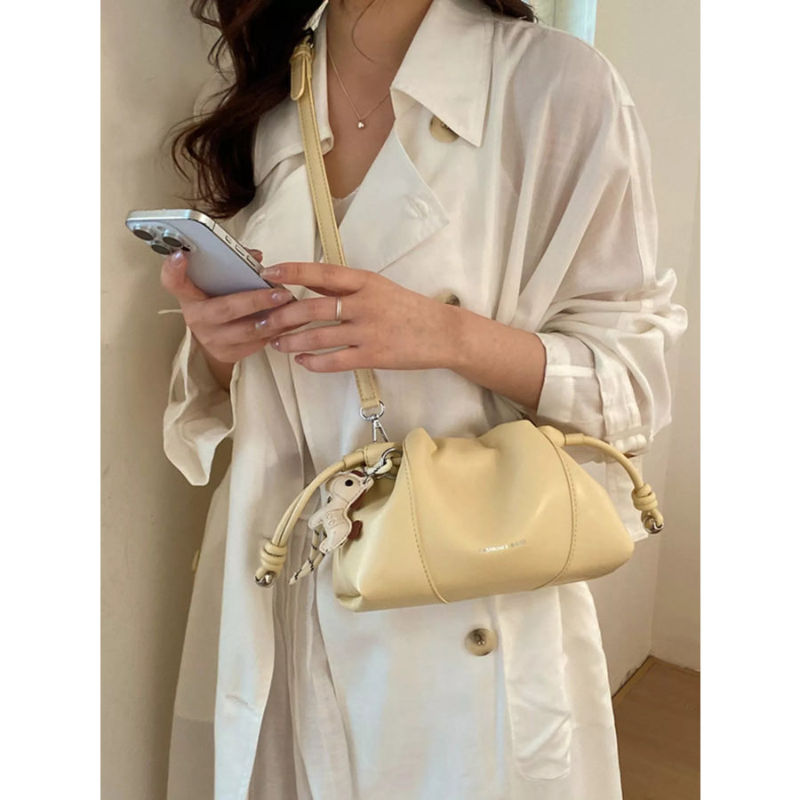 Drawstring Leather Crossbody Bag Apparel and Accessories