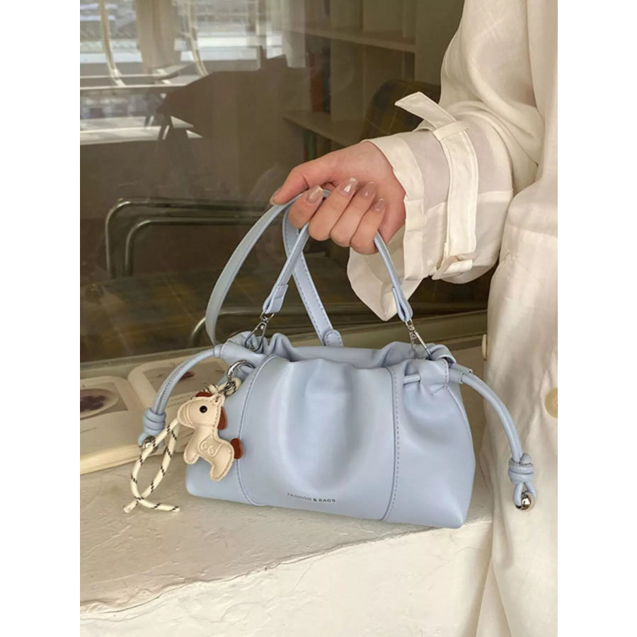 Drawstring Leather Crossbody Bag Apparel and Accessories