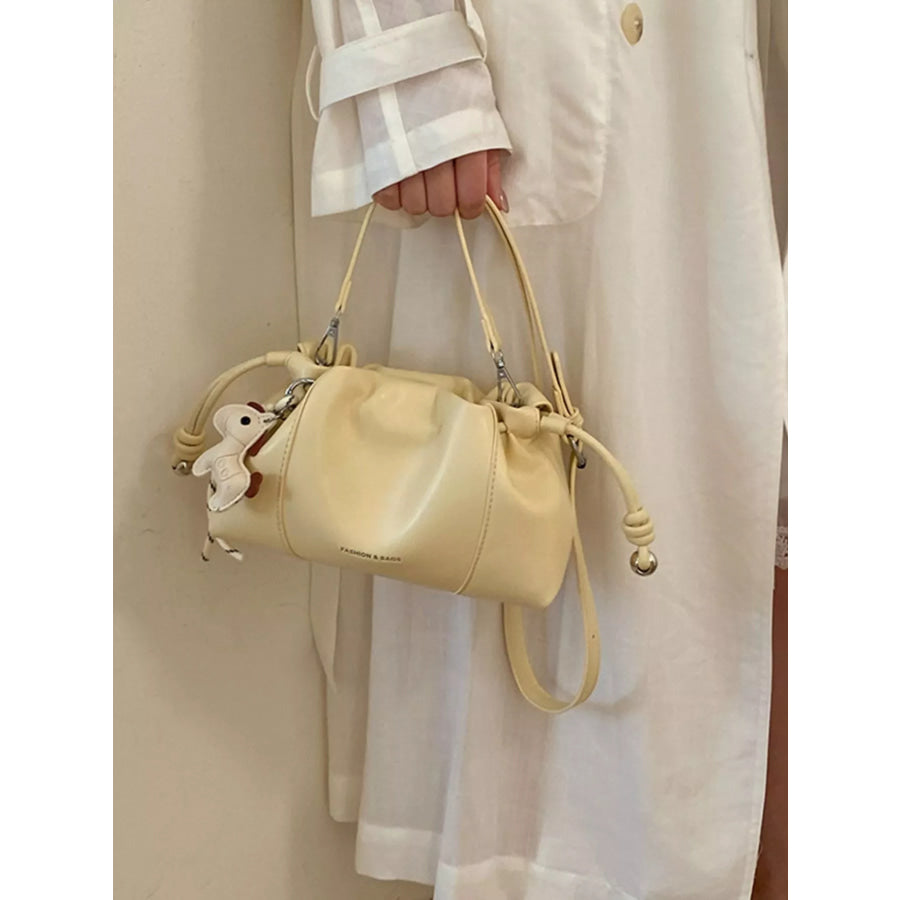 Drawstring Leather Crossbody Bag Yellow / One Size Apparel and Accessories