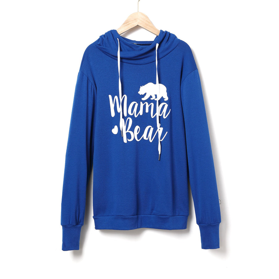 Drawstring Letter Graphic Long Sleeve Hoodie Apparel and Accessories