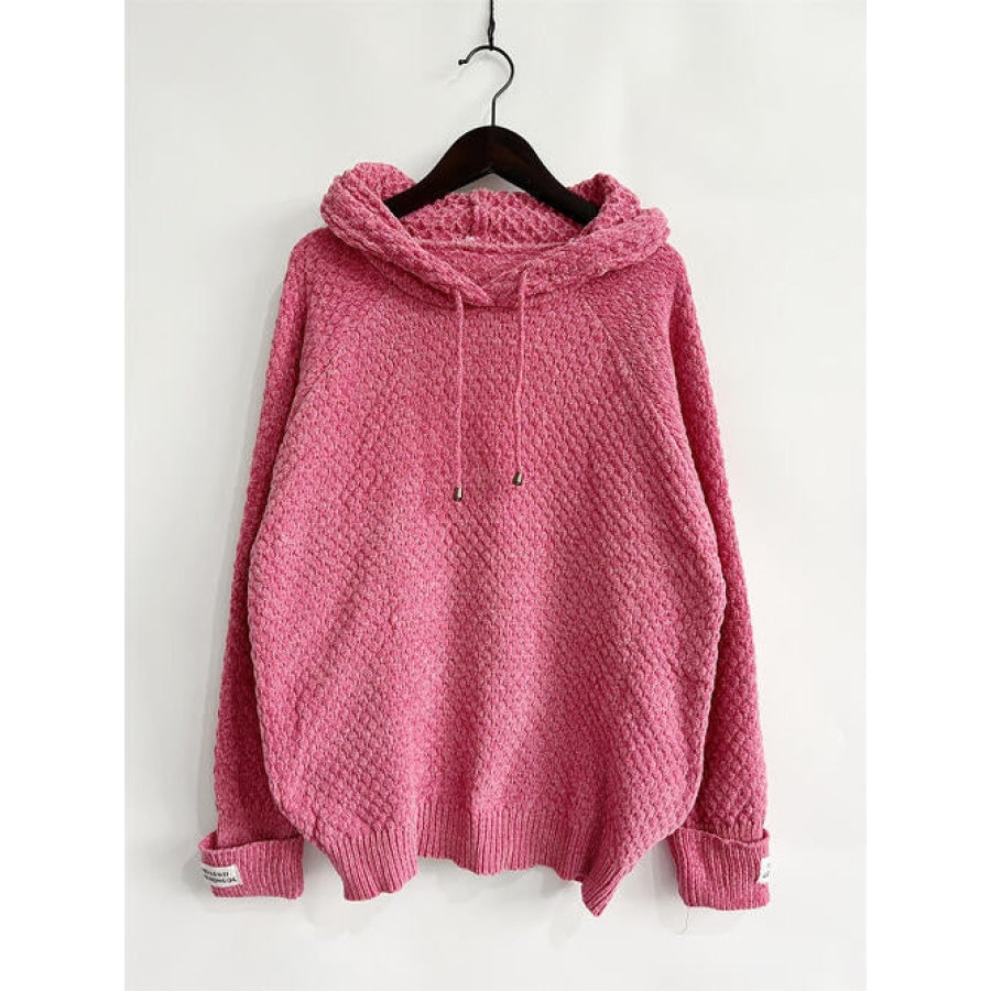 Drawstring Long Sleeve Hooded Sweater Clothing