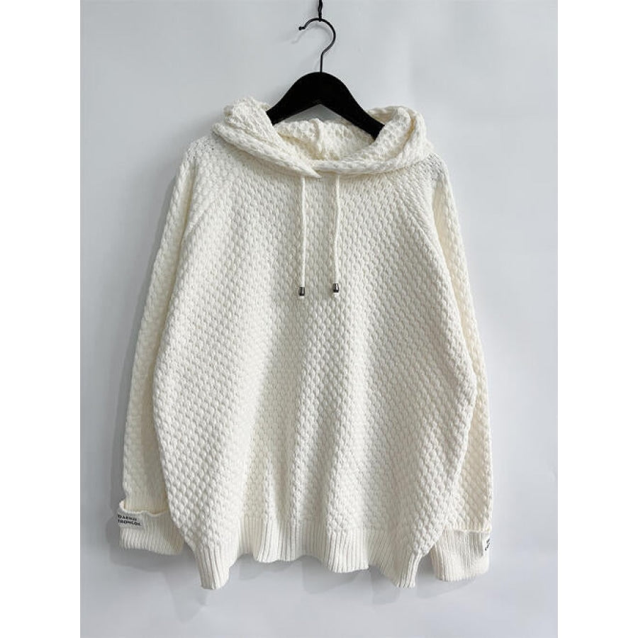 Drawstring Long Sleeve Hooded Sweater Clothing