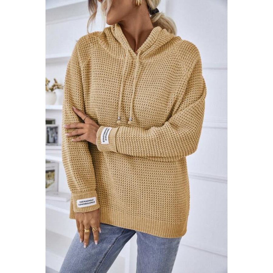 Drawstring Long Sleeve Hooded Sweater Shirts &amp; Tops