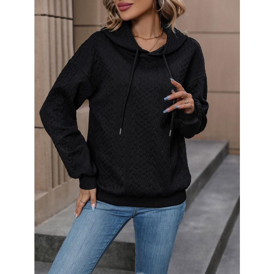 Drawstring Long Sleeve Hoodie Apparel and Accessories