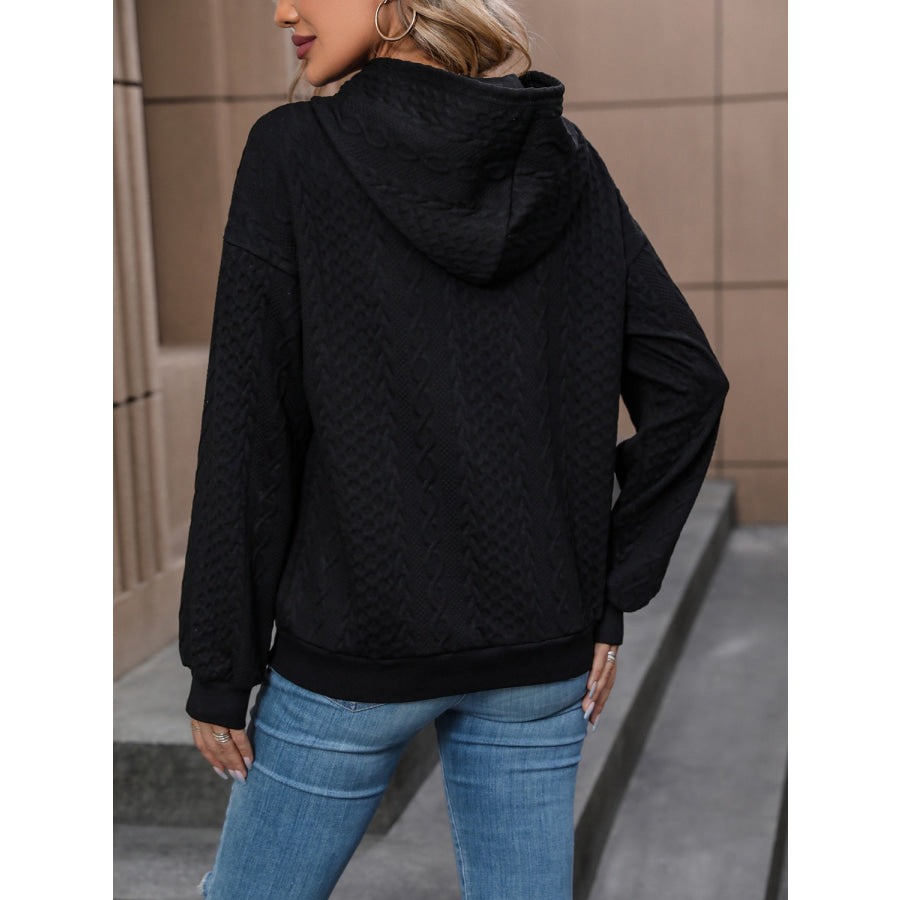 Drawstring Long Sleeve Hoodie Apparel and Accessories