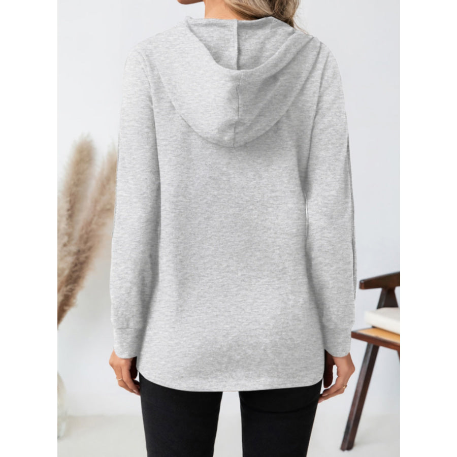 Drawstring Long Sleeve Hoodie Apparel and Accessories