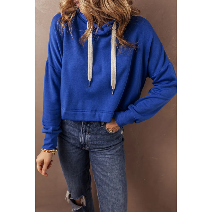 Drawstring Long Sleeve Hoodie Apparel and Accessories