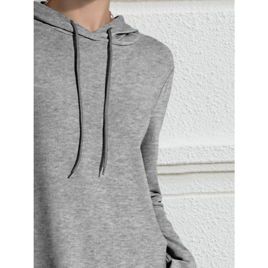 Drawstring Long Sleeve Hoodie Apparel and Accessories