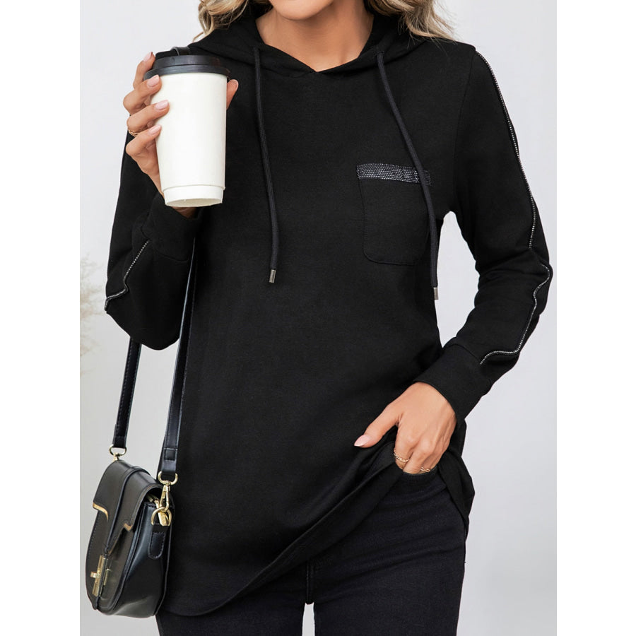 Drawstring Long Sleeve Hoodie Apparel and Accessories