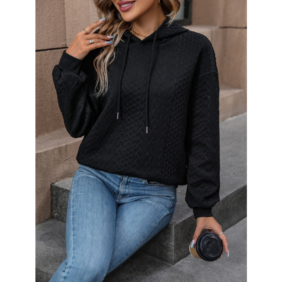 Drawstring Long Sleeve Hoodie Apparel and Accessories