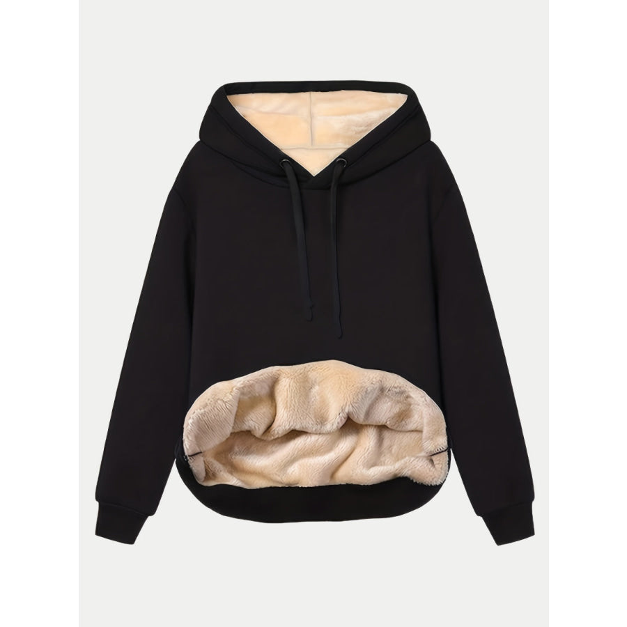 Drawstring Long Sleeve Hoodie with Kangaroo Pocket Apparel and Accessories