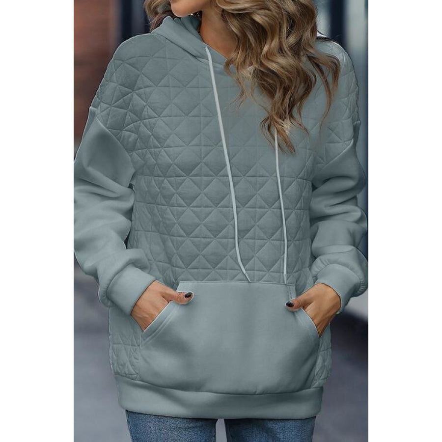 Drawstring Long Sleeve Hoodie with Pocket