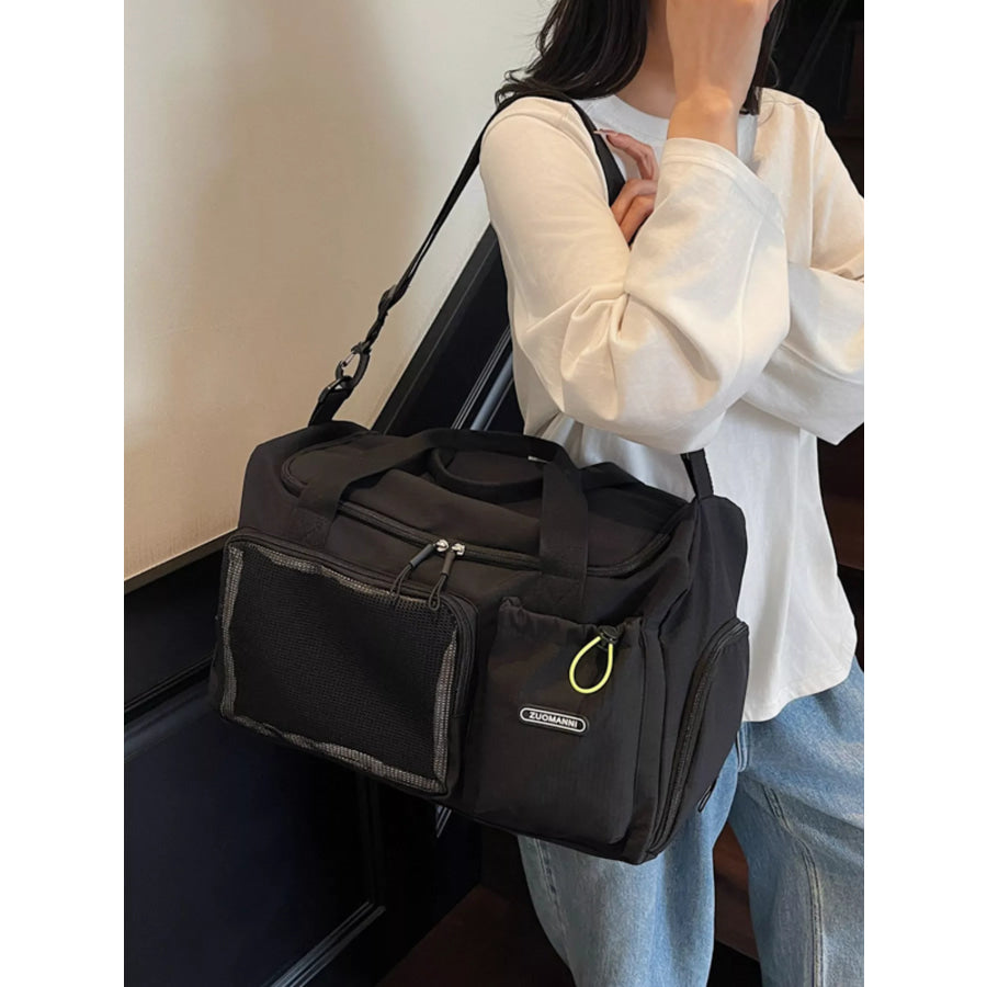 Drawstring Multi Pockets Travel Bag Black / onesize Apparel and Accessories