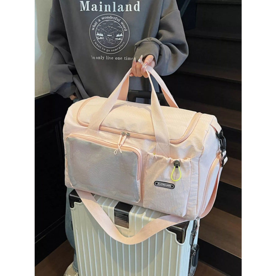 Drawstring Multi Pockets Travel Bag Pink / onesize Apparel and Accessories