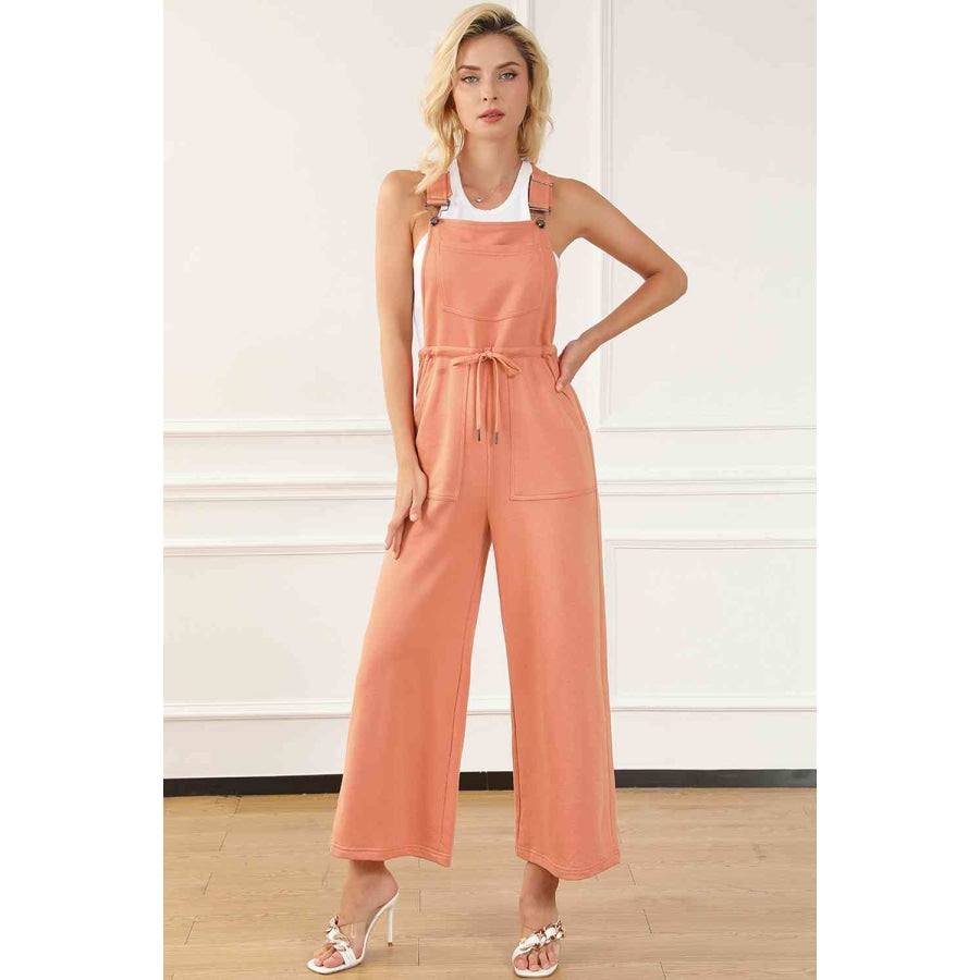 Drawstring Overalls with Pockets Pumpkin / S