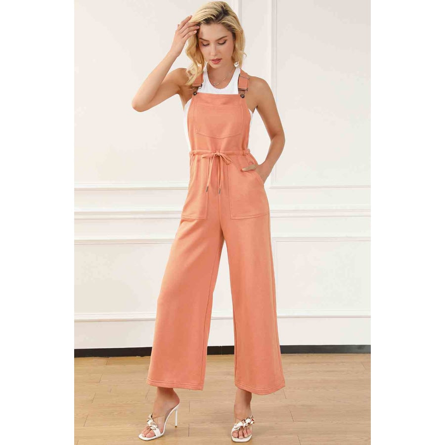 Drawstring Overalls with Pockets