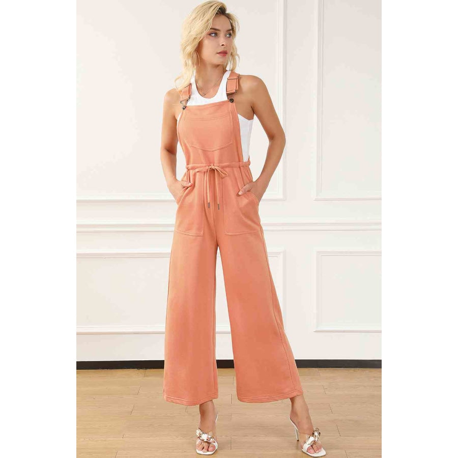 Drawstring Overalls with Pockets