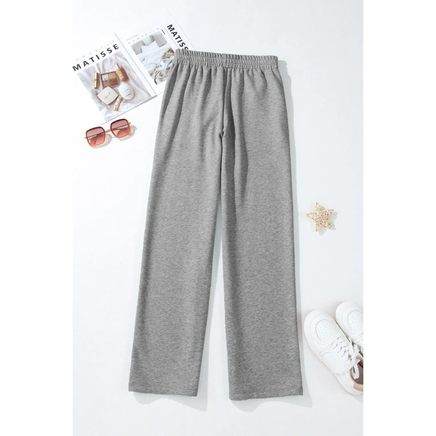 Drawstring Pants with Pockets Apparel and Accessories