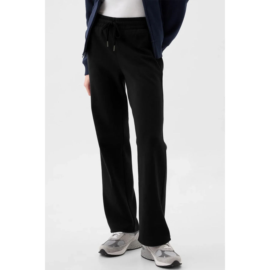 Drawstring Pants with Pockets Black / S Apparel and Accessories