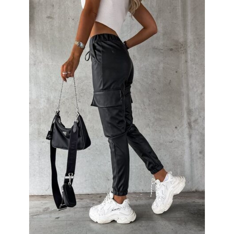 Drawstring Pants with Pockets Clothing