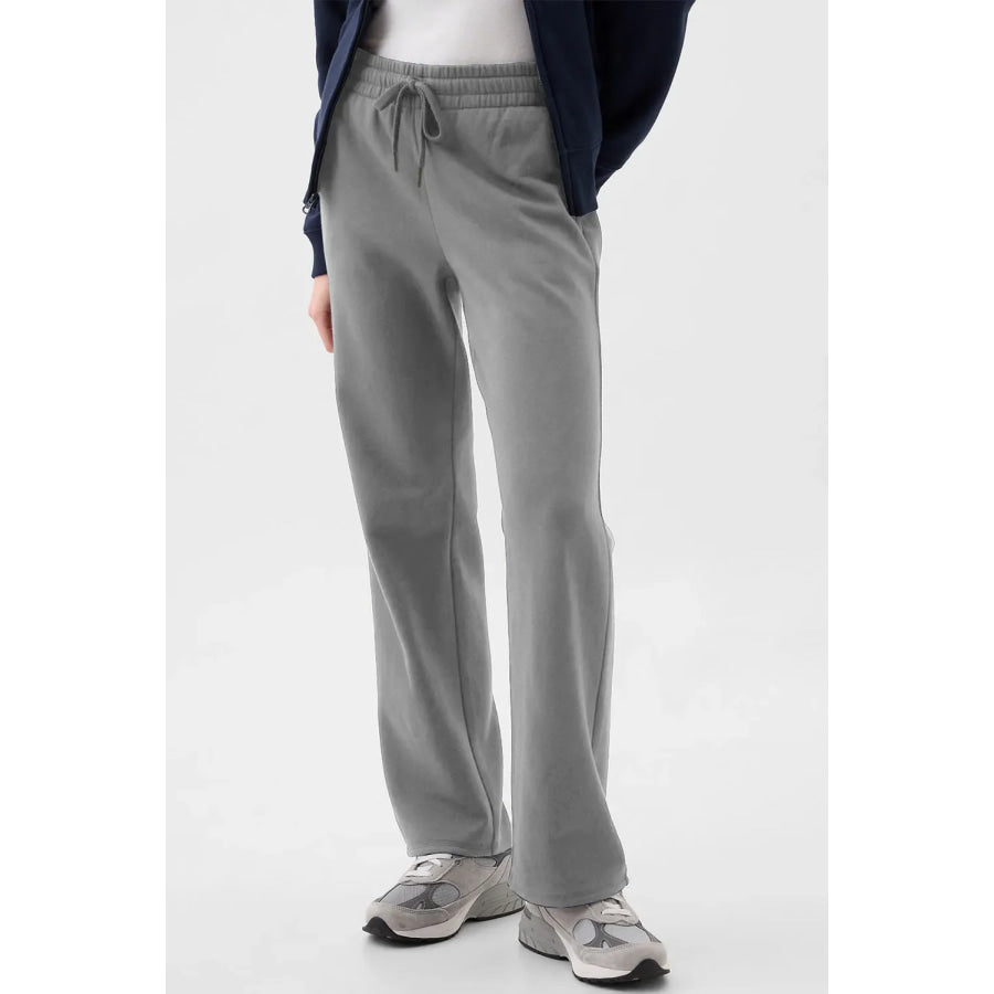 Drawstring Pants with Pockets Dark Gray / S Apparel and Accessories