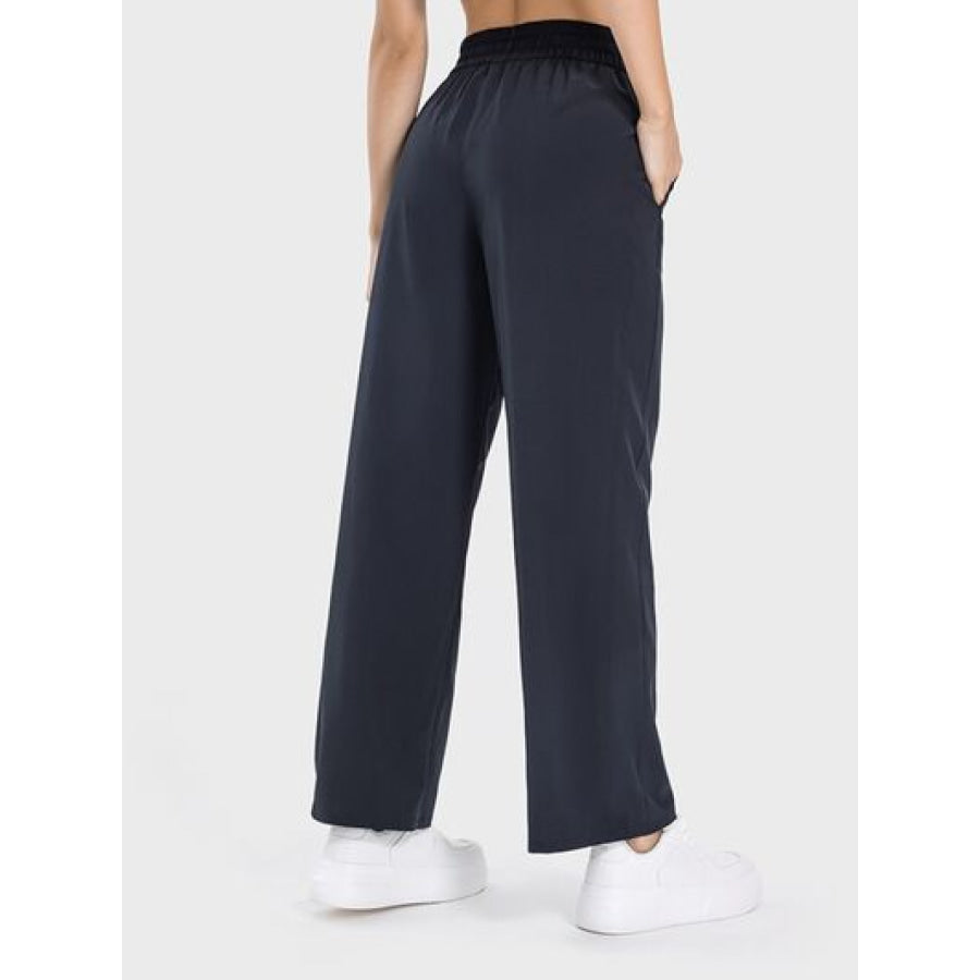 Drawstring Pocketed Active Pants Black / 4 Apparel and Accessories