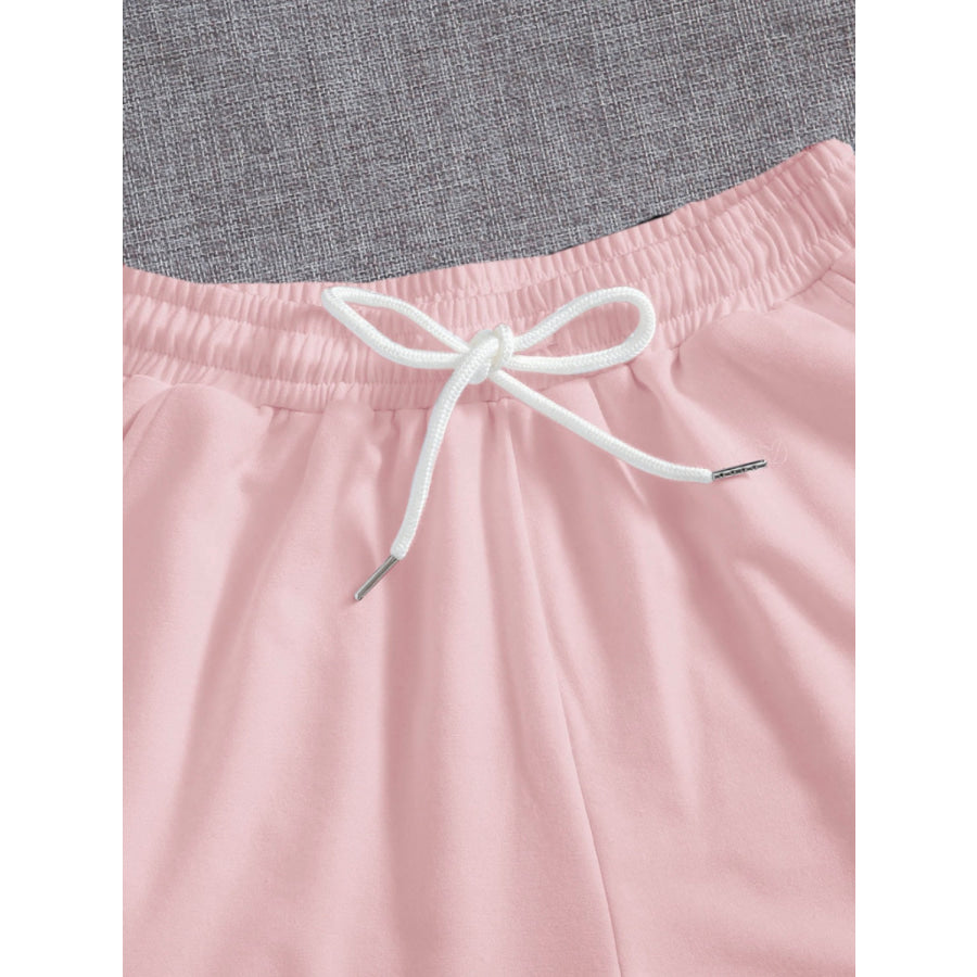 Drawstring Pocketed Elastic Waist Shorts Apparel and Accessories