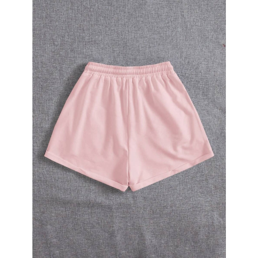 Drawstring Pocketed Elastic Waist Shorts Apparel and Accessories