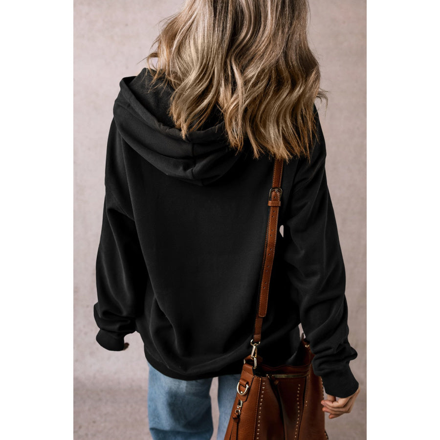 Drawstring Pocketed Long Sleeve Hoodie Apparel and Accessories