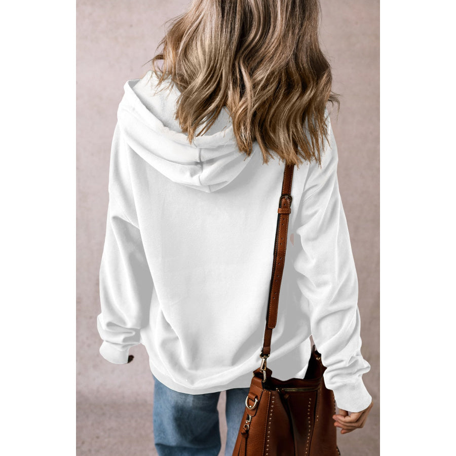 Drawstring Pocketed Long Sleeve Hoodie Apparel and Accessories