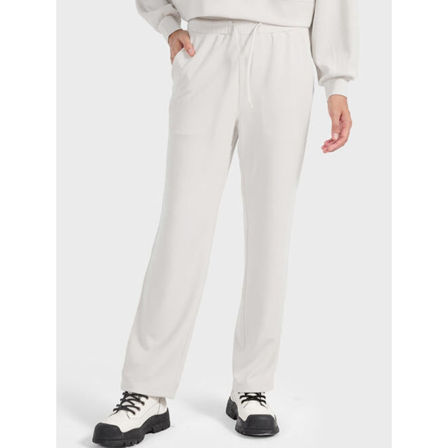 Drawstring Pocketed Sport Pants Ivory / 4