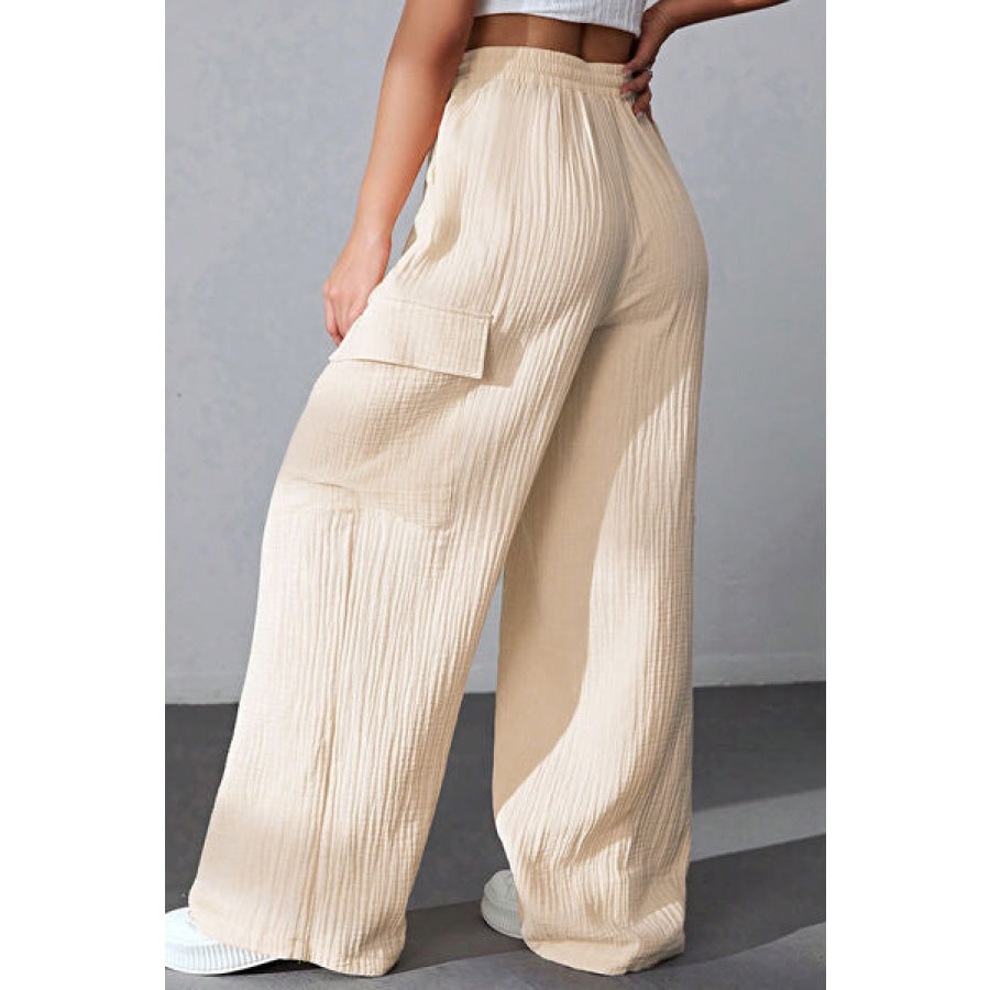 Drawstring Pocketed Wide Leg Pants Clothing