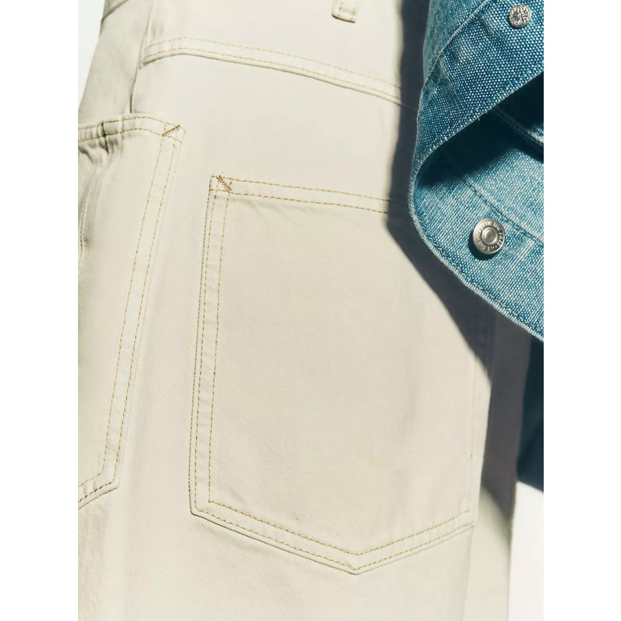 Drawstring Raw Hem Denim Shorts Apparel and Accessories