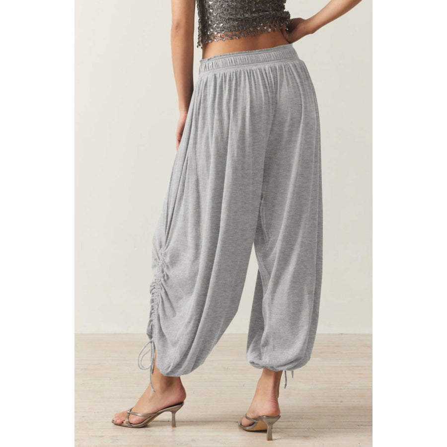 Drawstring Ruched Pants Apparel and Accessories